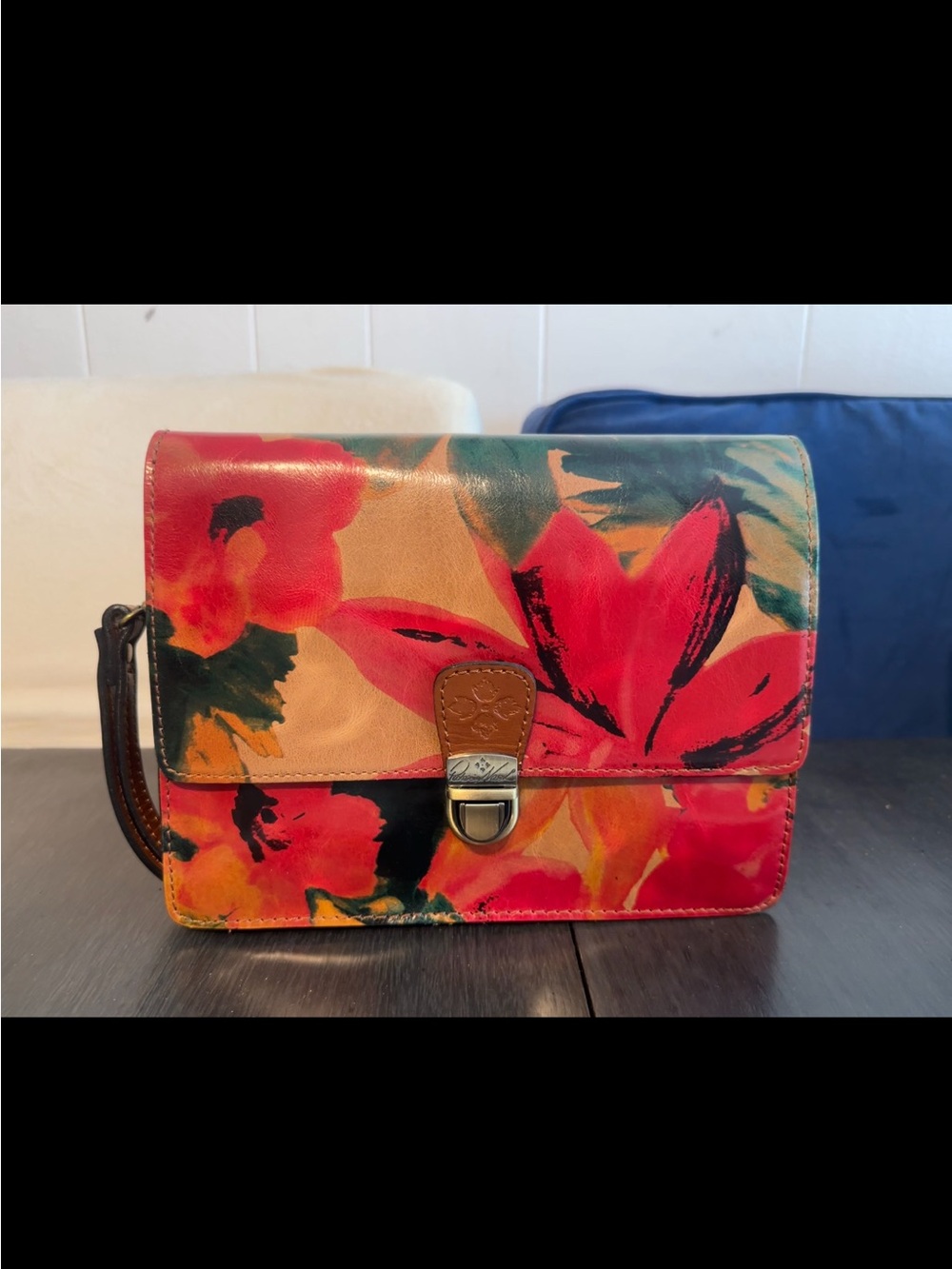 Patricia Nash Floral Leather Crossbody Clutch -